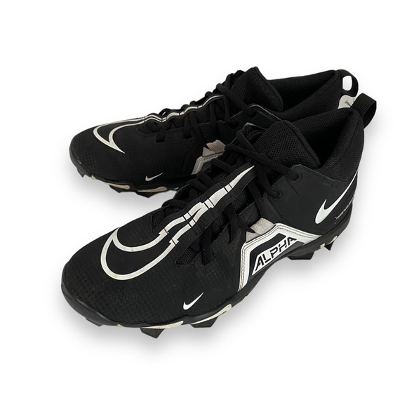 NIKE Alpha Menace 3 Shark Football Cleat Black/Whote CV0582-001 Mend’s Size 8 - Picture 1 of 12